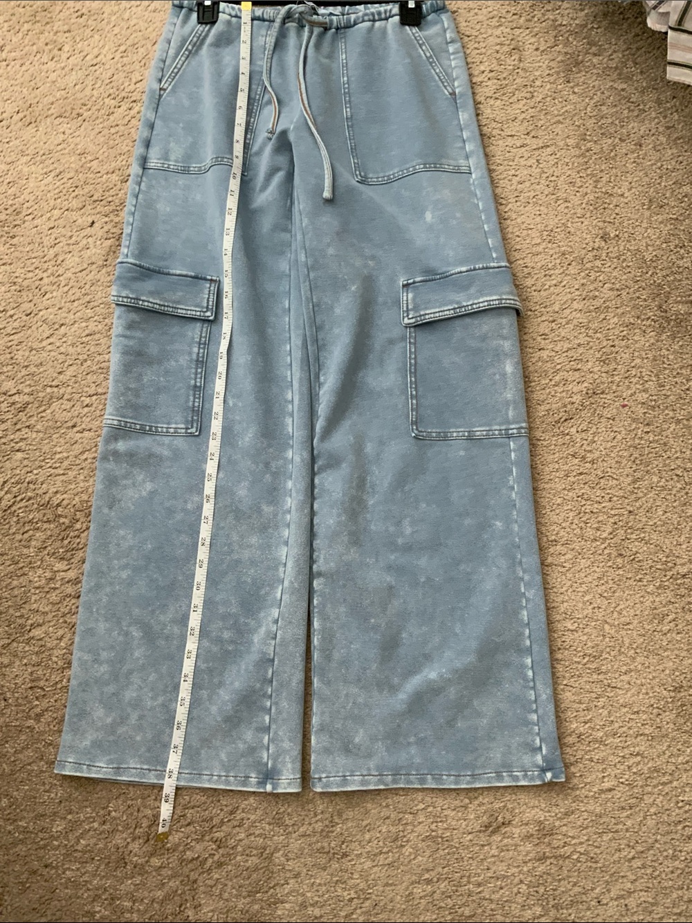 Vanilla Star Light Blue Washed Cargo Jogger Pants - Picture 5 of 8